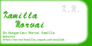 kamilla morvai business card